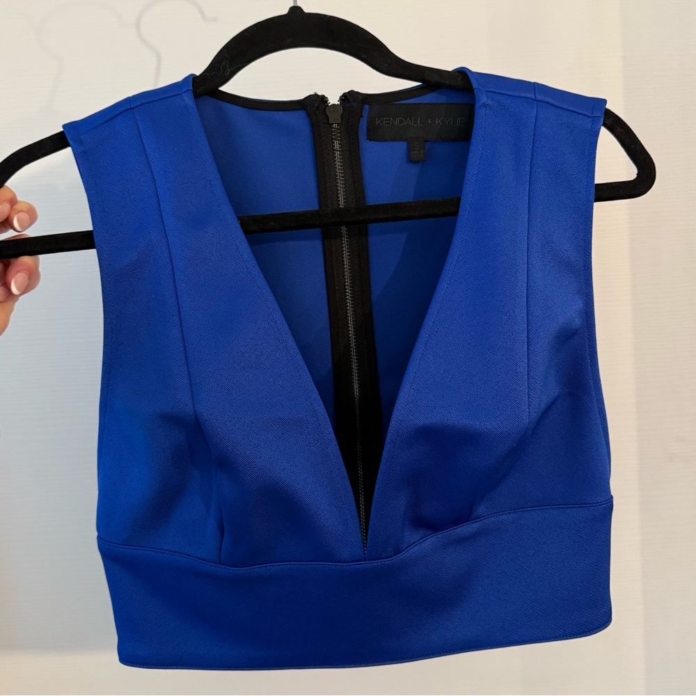 Kendall & Kylie Royal Blue V-Neck Tank Top